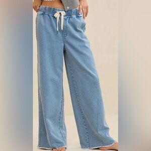 Aerie Blue Striped Knit Pants